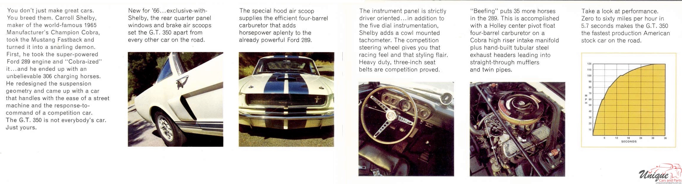 1966 Ford Mustang Shelby GT 350 Brochure Page 1